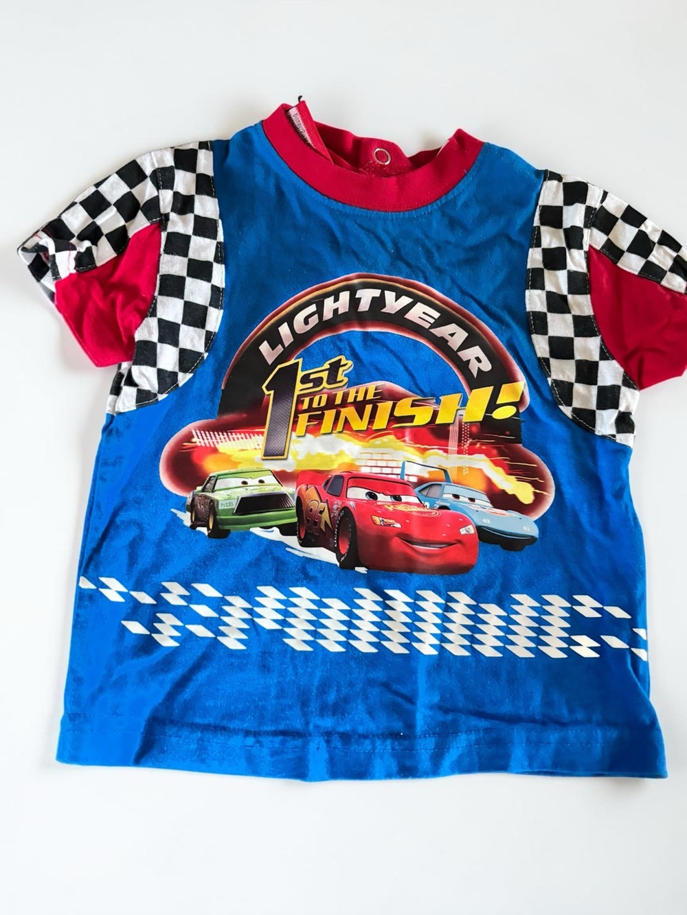 Y2K Disney Cars Lightning McQueen Baby Tee 6M Racing Shirt